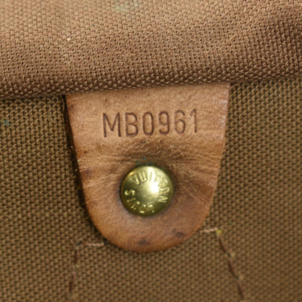 LOUIS VUITTON Speedy 35 Monogram Canvas Satchel Bag Brown