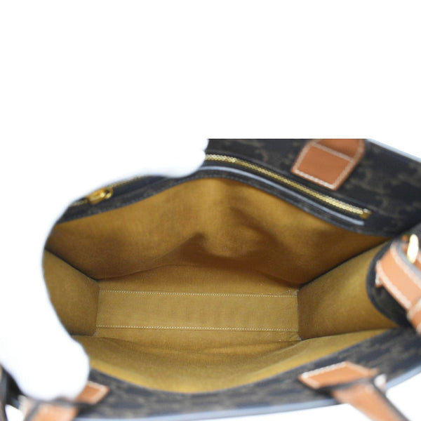 CELINE Triomphe Vertical Cabas Small Canvas Shoulder Bag Black