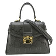 GUCCI Small GG Leather Top Handle Shoulder Bag Black  front look