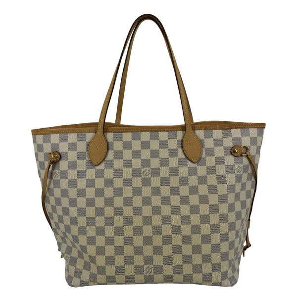 LOUIS VUITTON Neverfull MM Damier Azur Shoulder Bag White