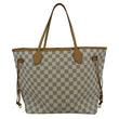 LOUIS VUITTON Neverfull MM Damier Azur Shoulder Bag White
