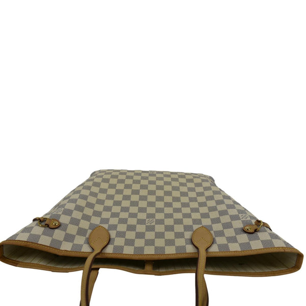 LOUIS VUITTON Neverfull MM Damier Azur Shoulder Bag White