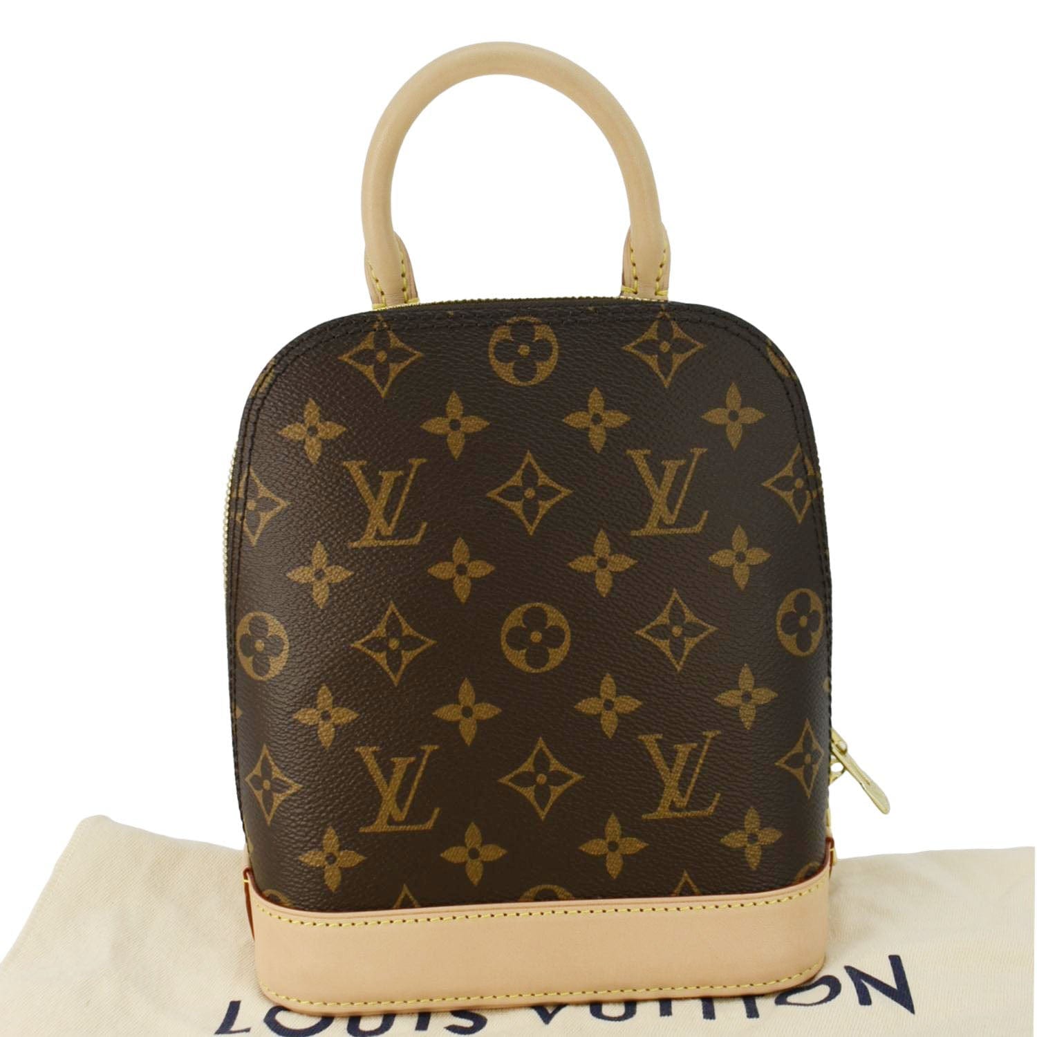LOUIS VUITTON Alma Monogram Canvas Backpack Brown LOUIS VUITTON Alma Monogram Canvas Backpack Brown