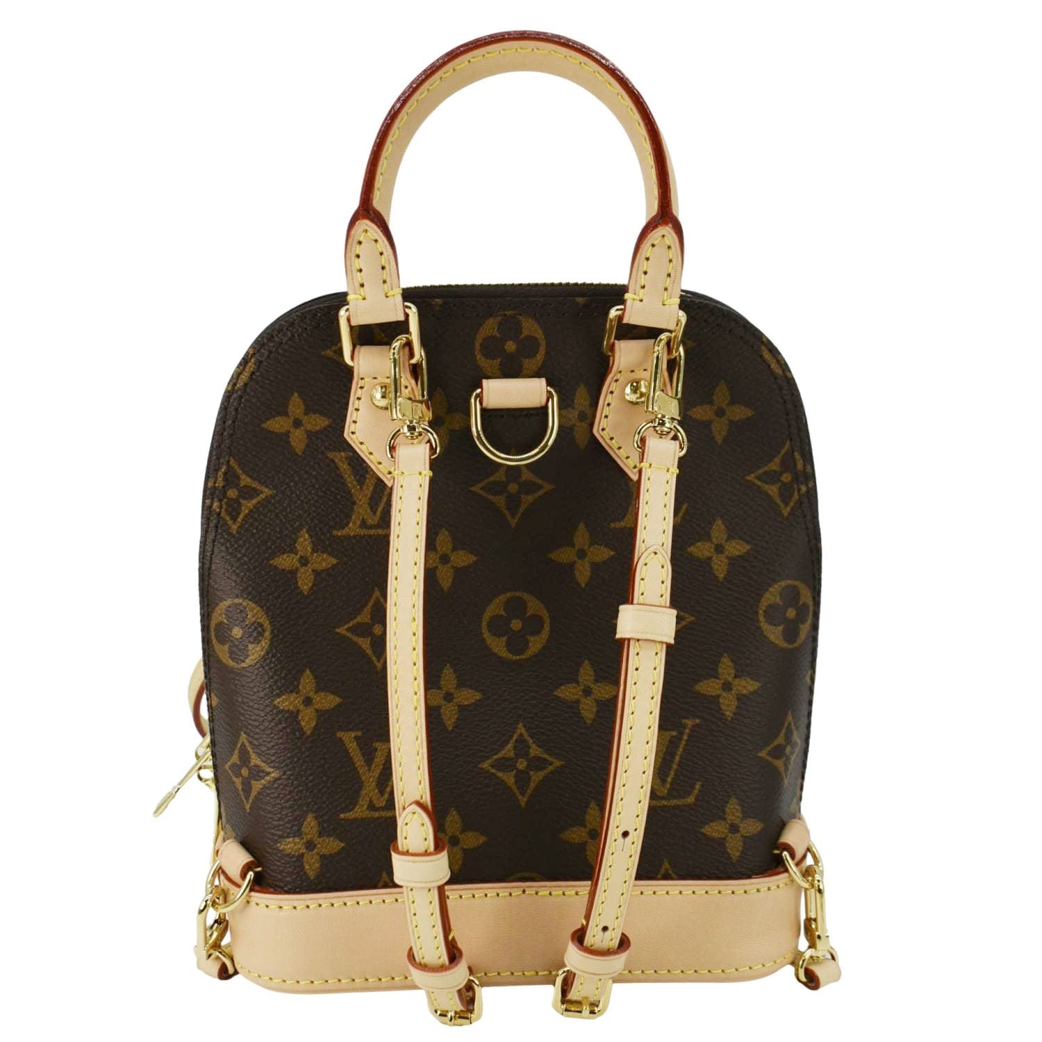 LOUIS VUITTON Alma Monogram Canvas Backpack Brown LOUIS VUITTON Alma Monogram Canvas Backpack Brown