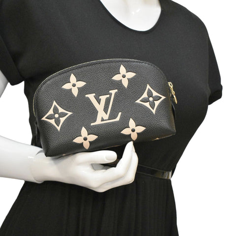 LOUIS VUITTON Monogram Empreinte leather Cosmetic Pouch Bicolor