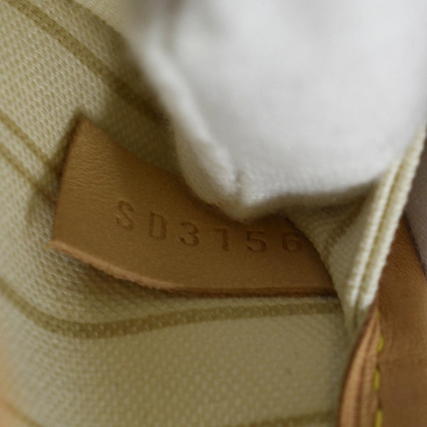 LOUIS VUITTON Neverfull MM Damier Azur Shoulder Bag White