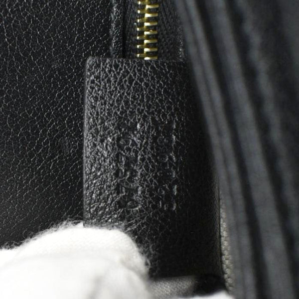 GUCCI Small GG Leather Top Handle Shoulder Bag Black 675791