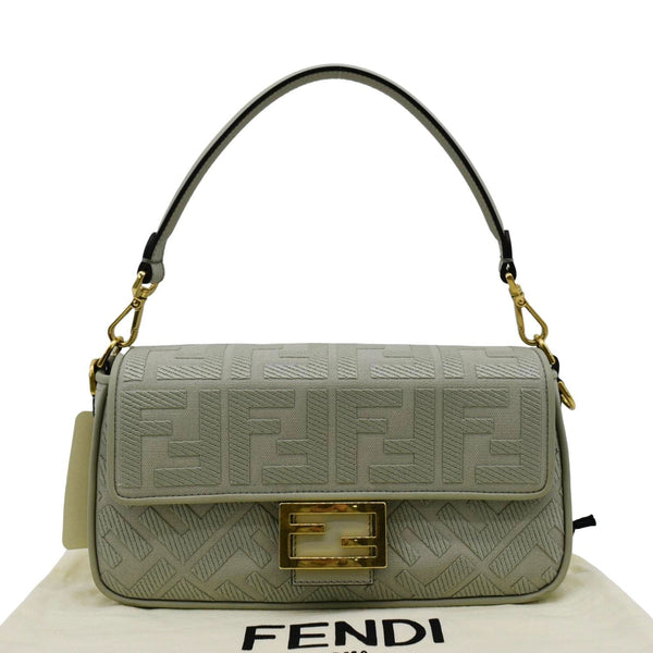 FENDI Baguette Leather Mintgreen front side