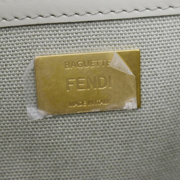 FENDI Baguette FF Canvas Chain Shoulder Bag Mint Green