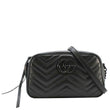 GUCCI GG Marmont Matelasse Chevron Leather Black Crossbody Bag  front look