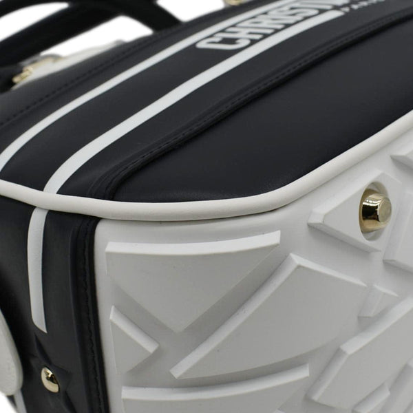 CHRISTIAN DIOR Vibe Zip Bowling Medium Leather Shoulder Bag Navy Blue