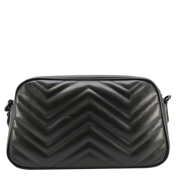 GUCCI GG Marmont Matelasse Chevron Leather Black Crossbody Bag  back look