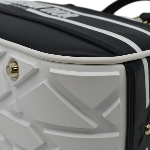 CHRISTIAN DIOR Vibe Zip Bowling Medium Leather Shoulder Bag Navy Blue