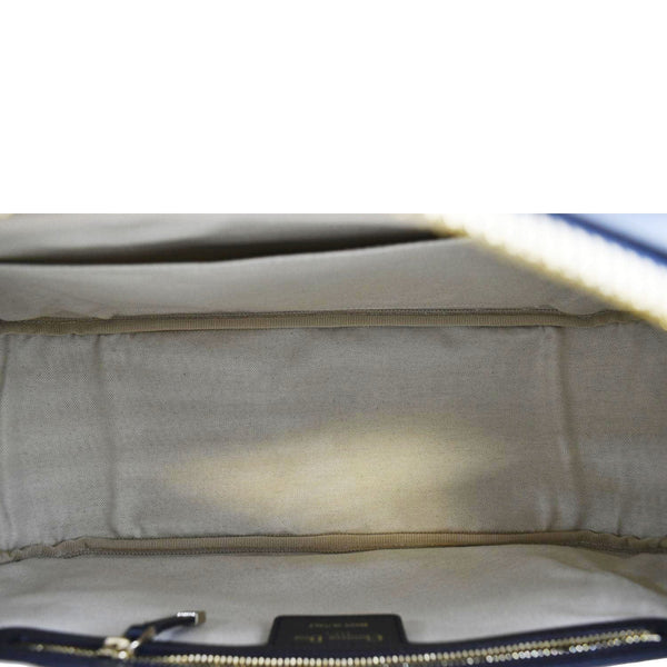 CHRISTIAN DIOR Vibe Zip Bowling Medium Leather Shoulder Bag Navy Blue