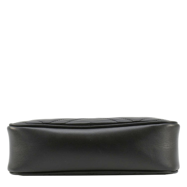 GUCCI GG Marmont Matelasse Chevron Leather Camera Crossbody Bag Black 447632