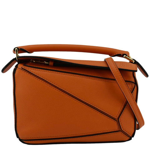 LOEWE Puzzle Mini Leather Shoulder Bag Orange
