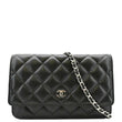 CHANEL WOC Quilted Leather Caviar Crossbody Bag Black front look