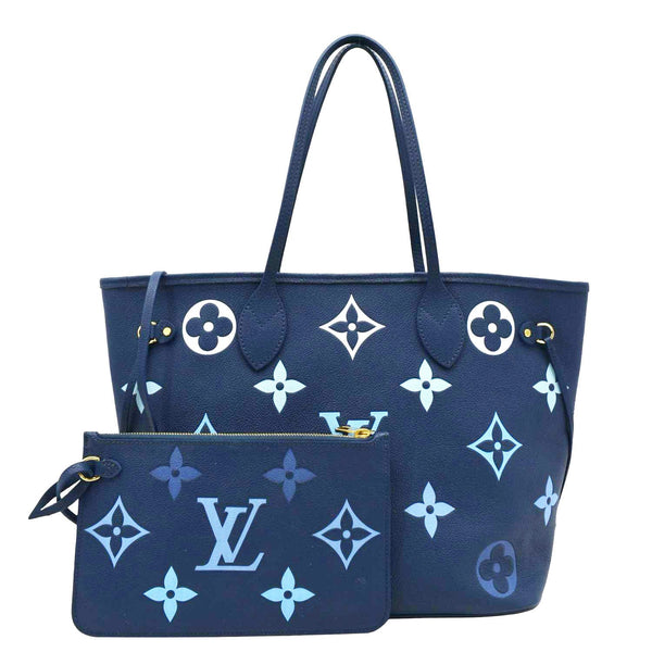 LOUIS VUITTON Neverfull MM Tote Bag Gradient Blue front look
