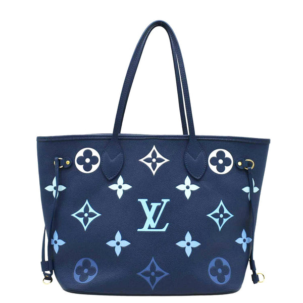 LOUIS VUITTON Neverfull MM Tote Bag Gradient Blue front side