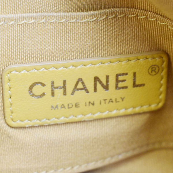 CHANEL Carry Around Mini Quilted Caviar Leather Bowling Bag Yellow