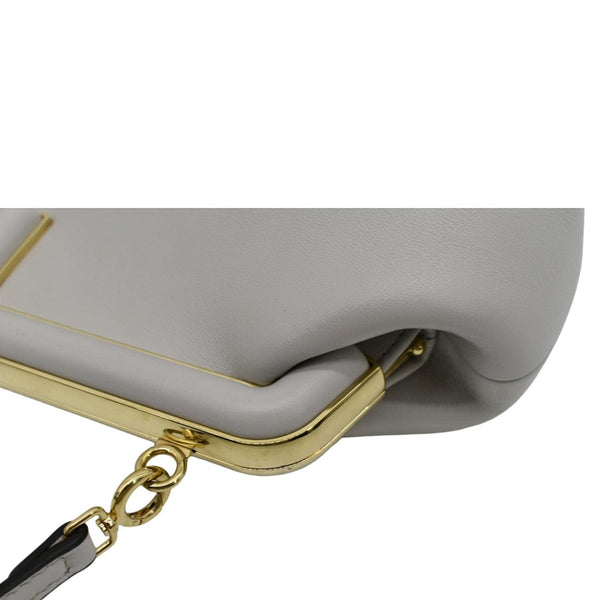 FENDI First Small Nappa Leather Shoulder Bag Light Gray