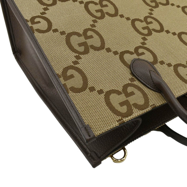 GUCCI Jumbo GG Canvas Tote Shoulder Bag Beige 678839