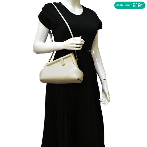 FENDI First Small Bag Light Gray dummy look