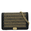 CHANEL Boy Flap Woven Raffia Leather Shoulder Bag Black