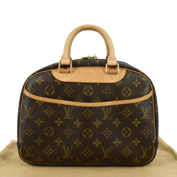 LOUIS VUITTON Deauville Bowling Monogram Canvas Satchel Bag Brown