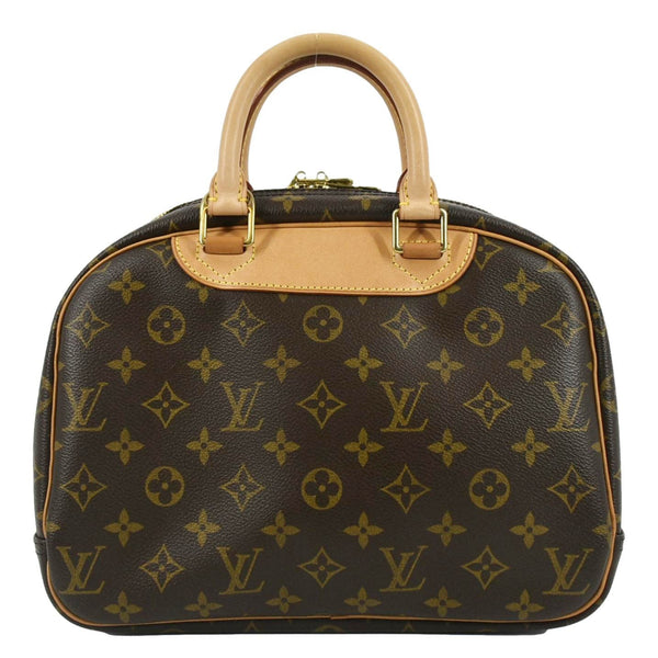 LOUIS VUITTON Deauville Bowling Monogram Canvas Satchel Bag Brown