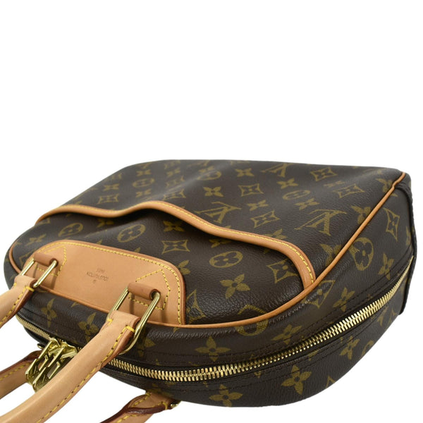 LOUIS VUITTON Deauville Bowling Monogram Canvas Satchel Bag Brown