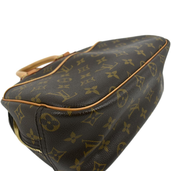 LOUIS VUITTON Deauville Bowling Monogram Canvas Satchel Bag Brown