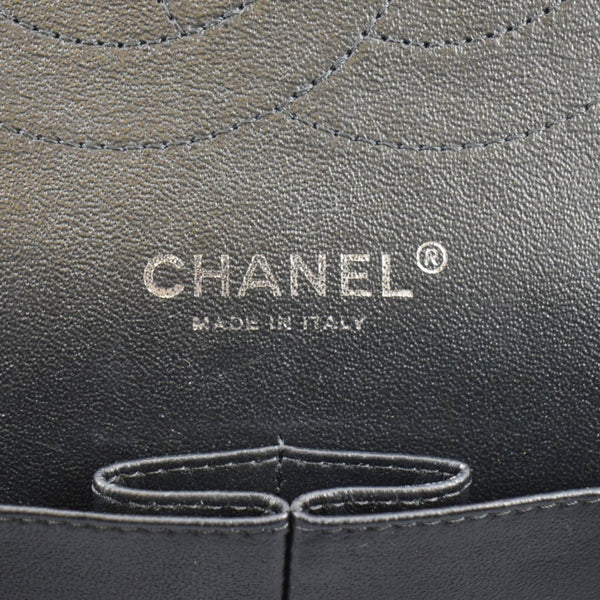 CHANEL Jumbo Flap Quilted Patent Leather Shoulder Bag Black