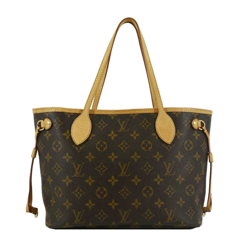 LOUIS VUITTON Neverfull PM Monogram Canvas Tote Bag Brown