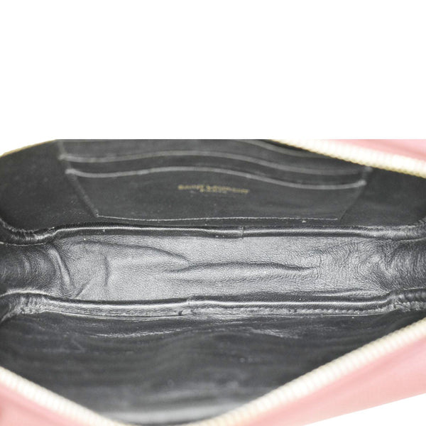 YVES SAINT LAURENT Lou Chevron Leather Camera Crossbody Bag Red