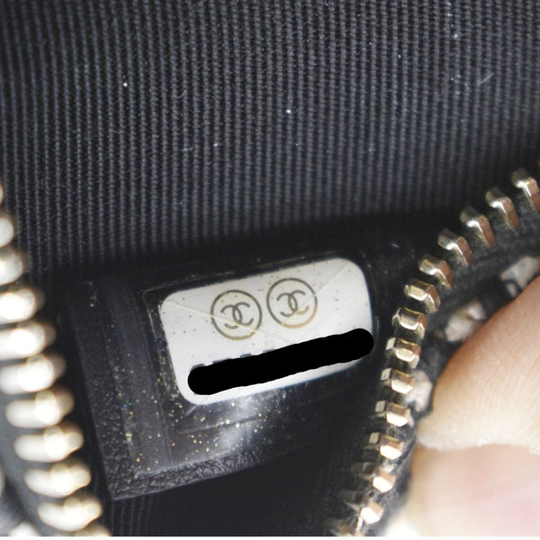 CHANEL Round Quilted Tweed Clutch Crossbody Bag Black