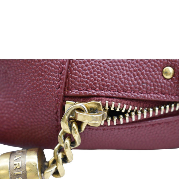 YVES SAINT LAURENT Lou Chevron Leather Camera Crossbody Bag Red