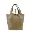 HERMES Picotin Lock 22 MM Taurillon Clemence Leather Hobo Bag Etoupe