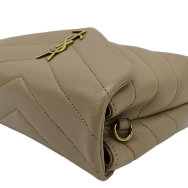 YVES SAINT LAURENT Loulou Toy Matelasse Leather Crossbody Bag Brown