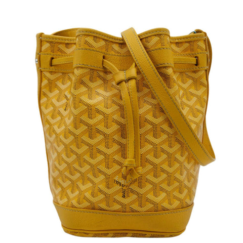 GOYARD Petit Flot PM Canvas Bucket Bag Yellow