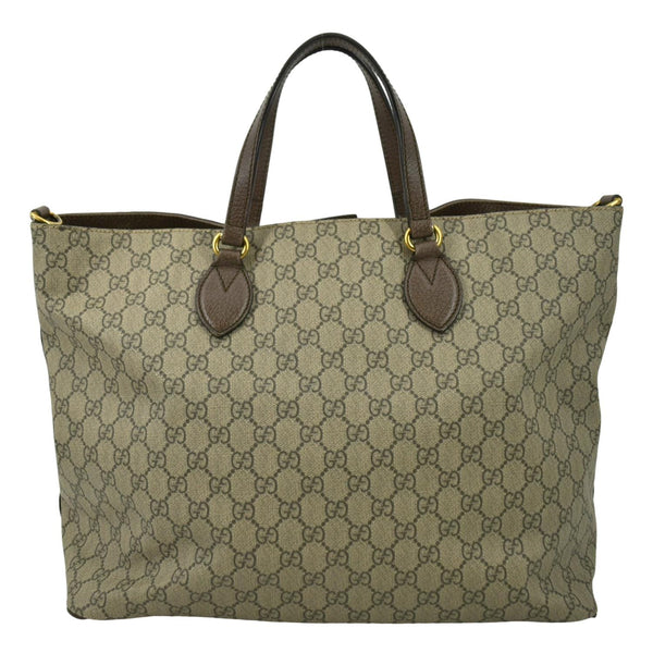 GUCCI Courrier Soft GG Supreme Canvas Tote Shoulder Bag Beige 474085