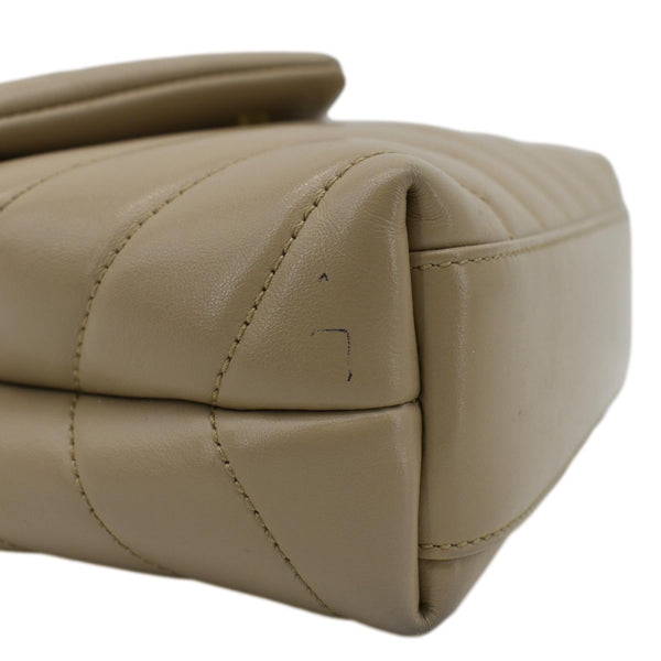 YVES SAINT LAURENT Loulou Toy Matelasse Leather Crossbody Bag Brown