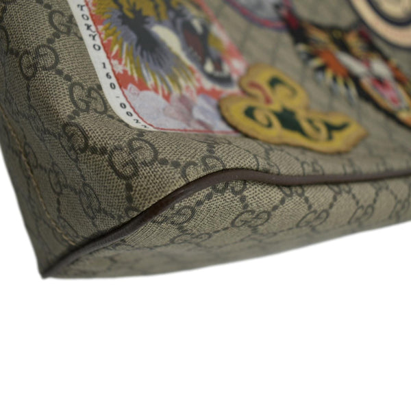 GUCCI Courrier Soft GG Supreme Canvas Tote Shoulder Bag Beige 474085