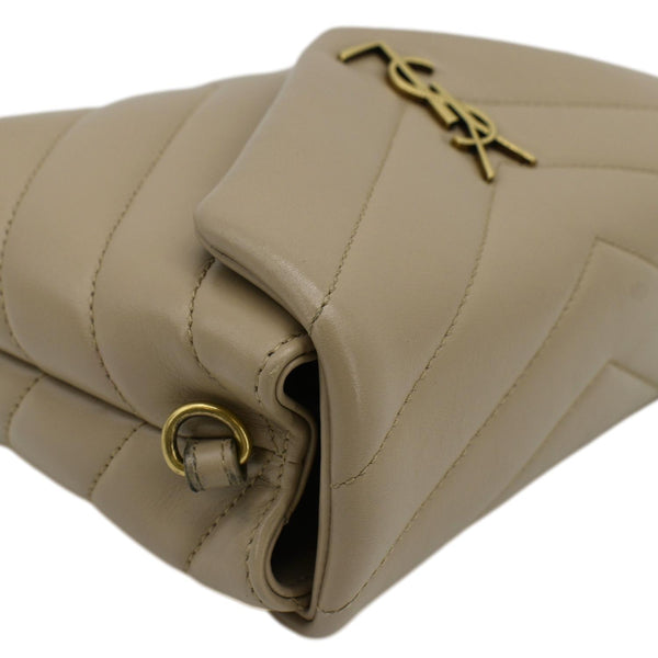 YVES SAINT LAURENT Loulou Toy Matelasse Leather Crossbody Bag Brown