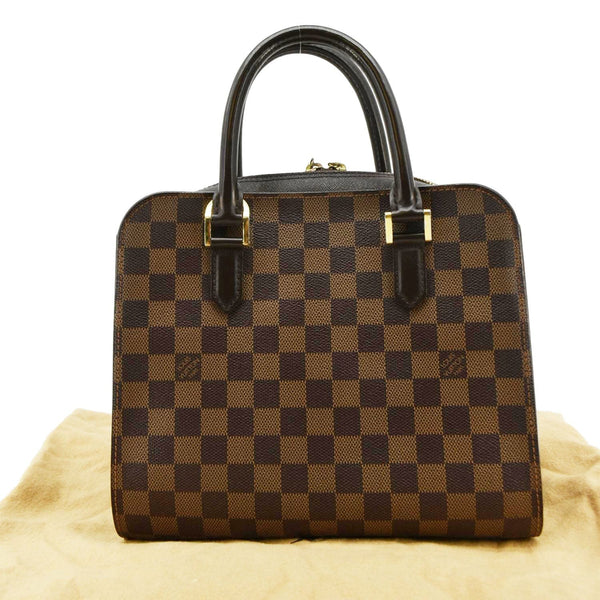  LOUIS VUITTON Triana Damier Ebene Satchel Bag Brown back look