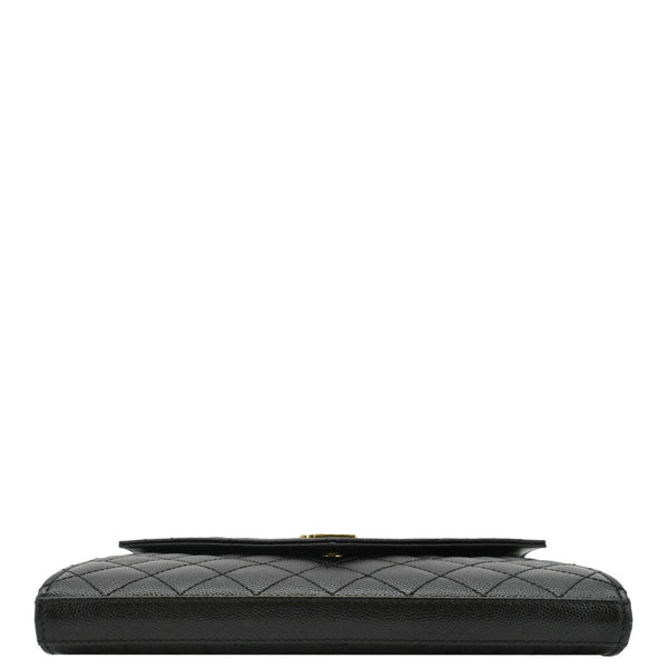 YVES SAINT LAURENT WOC Mixed Matelasse Leather Shoulder Bag Black