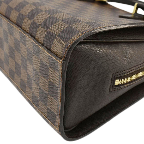 LOUIS VUITTON Triana Damier Ebene Satchel Bag Brown