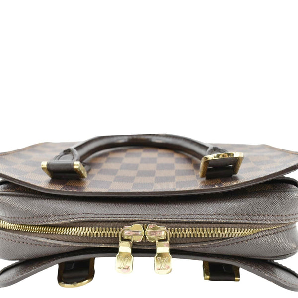 LOUIS VUITTON Triana Damier Ebene Satchel Bag Brown upper look