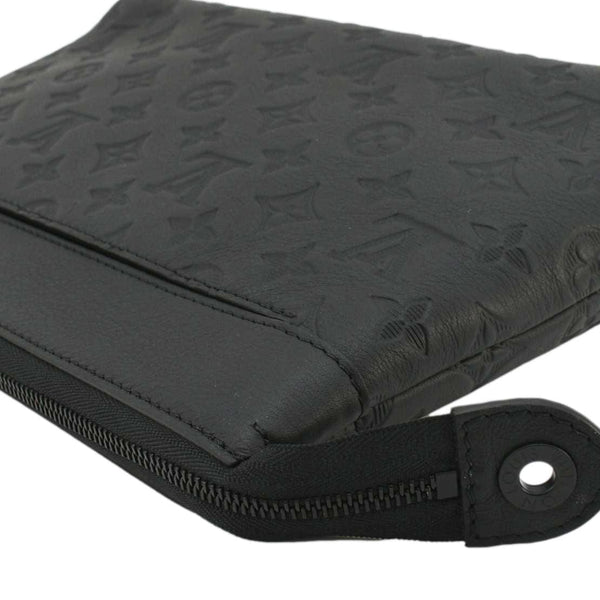 LOUIS VUITTON Pochette Voyage Monogram Shadow Leather Pouch Black