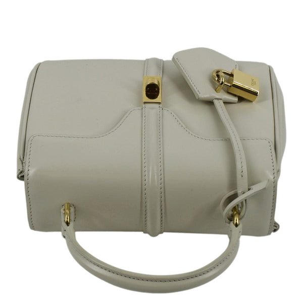 CELINE Laminated Small 16 Leather Shoulder Bag Limestone